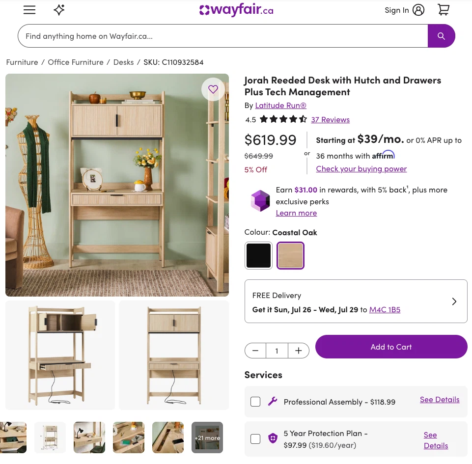 Boho Style Desk with Hutch & Drawer - photo 2