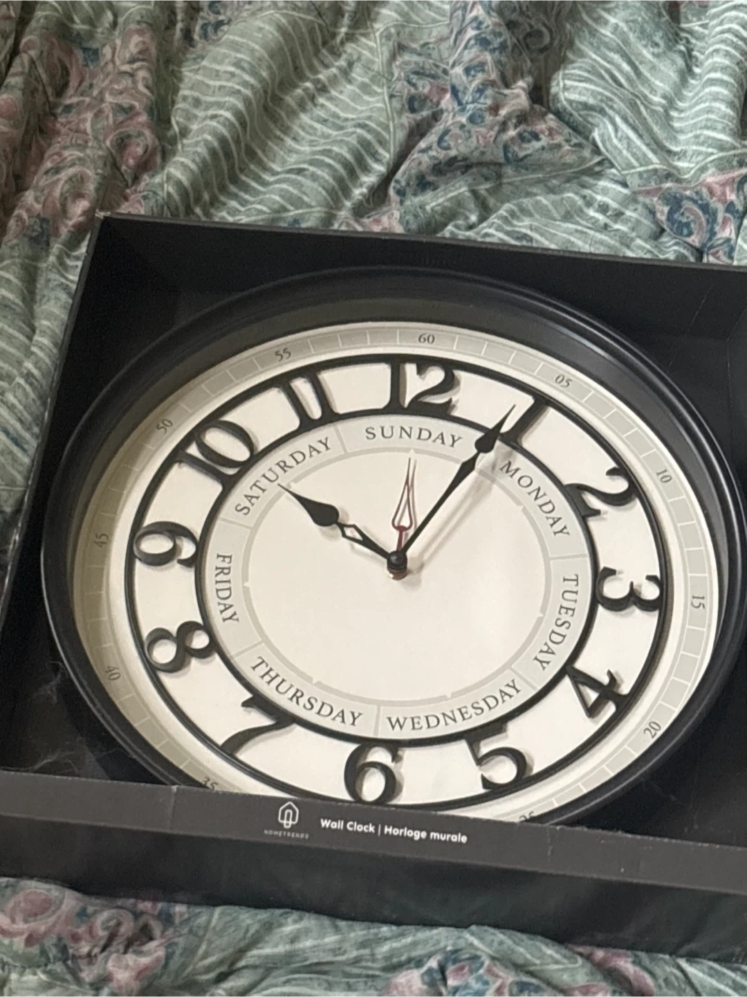 Home Trends Wall Clock with Day Display