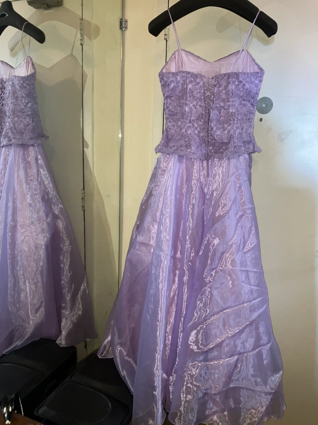 Purple Lace Corset Prom Dress - photo 2