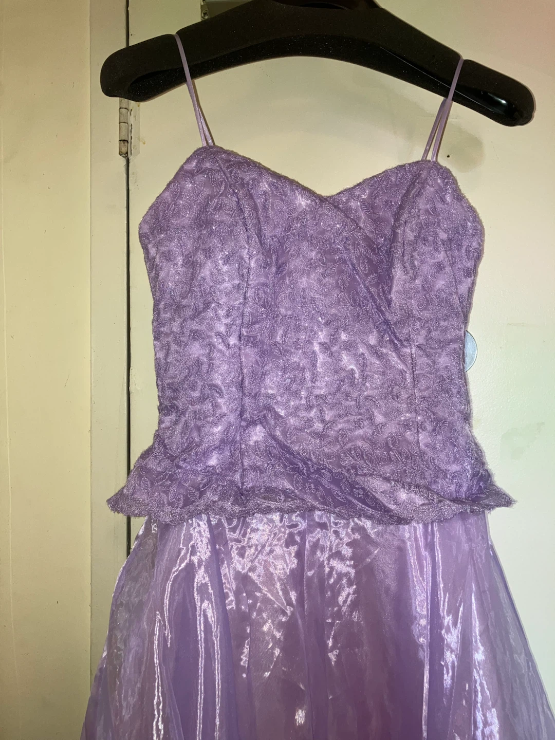 Purple Lace Corset Prom Dress - photo 3