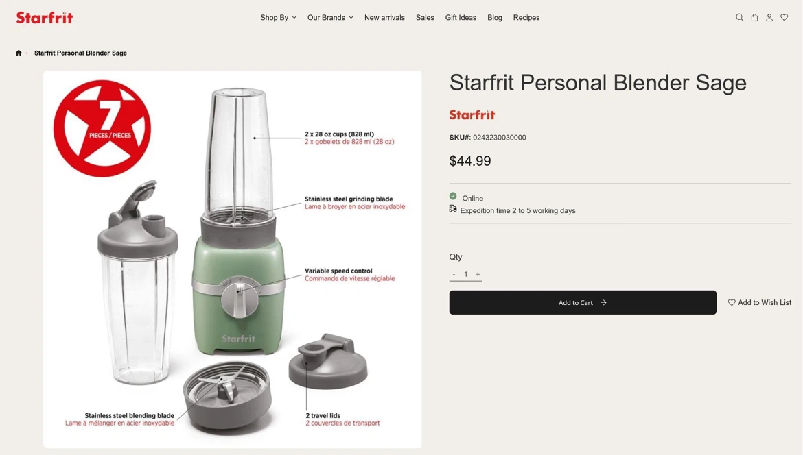 🏡 Moving Out Sale – Starfrit Personal Blender 7-Piece Set - photo 3