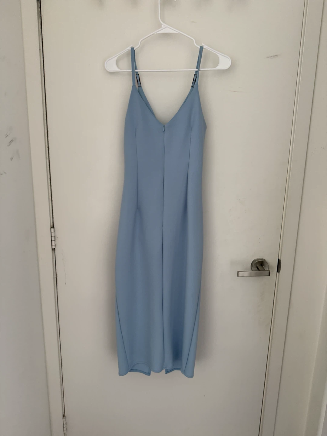 River Island Blue Ruched Midi Dress Size 14 - photo 2