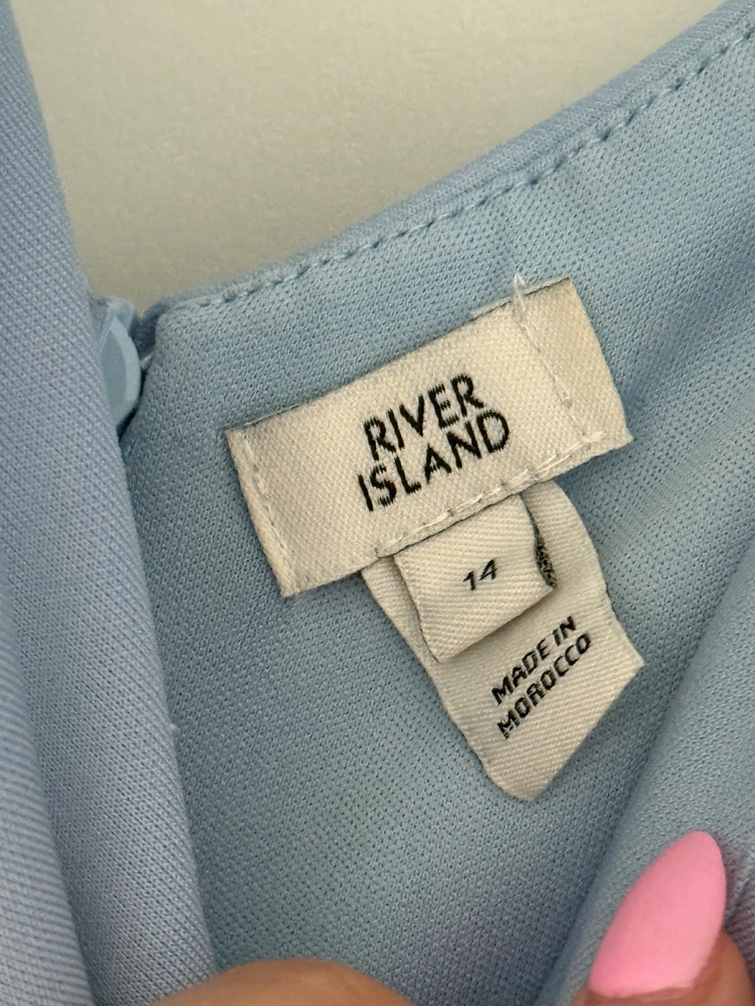 River Island Blue Ruched Midi Dress Size 14 - photo 4