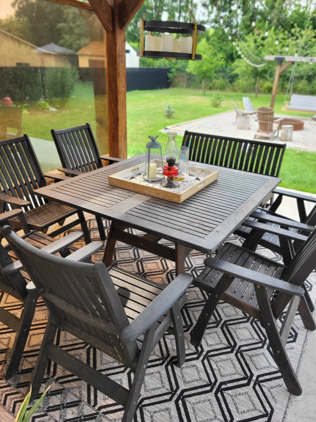Jensen Leisure Outdoor Dining Set - Table, 4 Chairs & Bench - photo 2