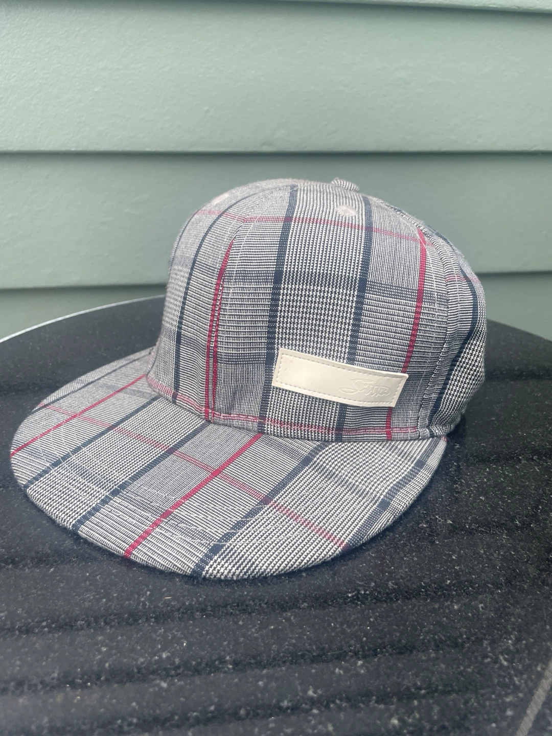 Sitta Plaid Flat Brim Fitted Cap