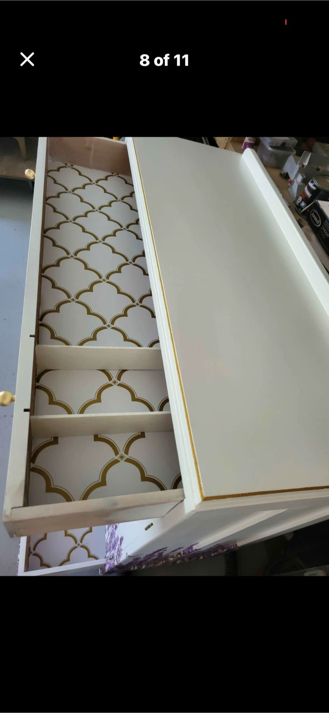 White Accent Cabinet with Lavender Decal - photo 4
