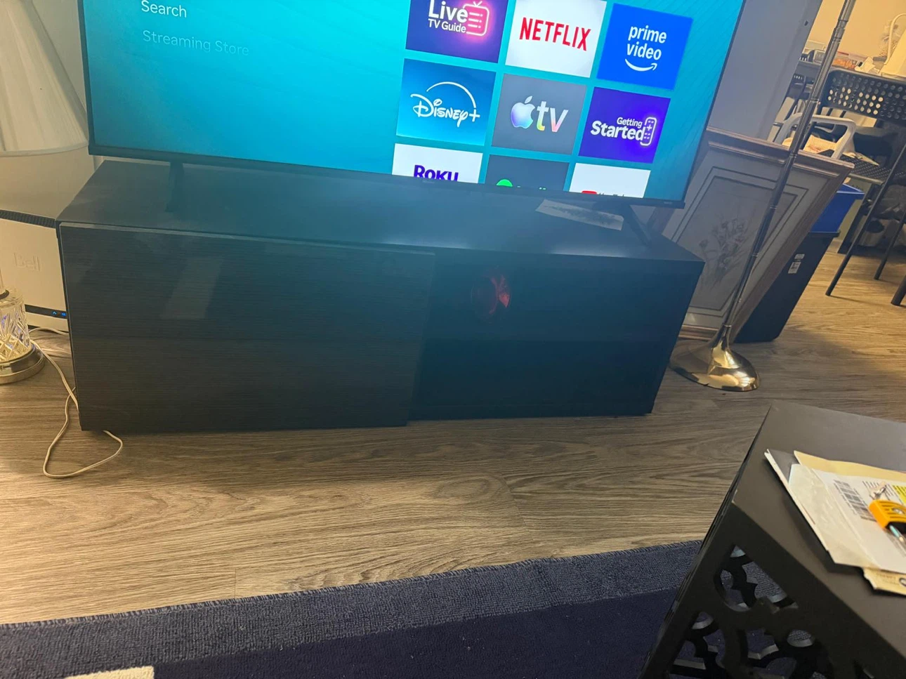 Black Media Console Stand