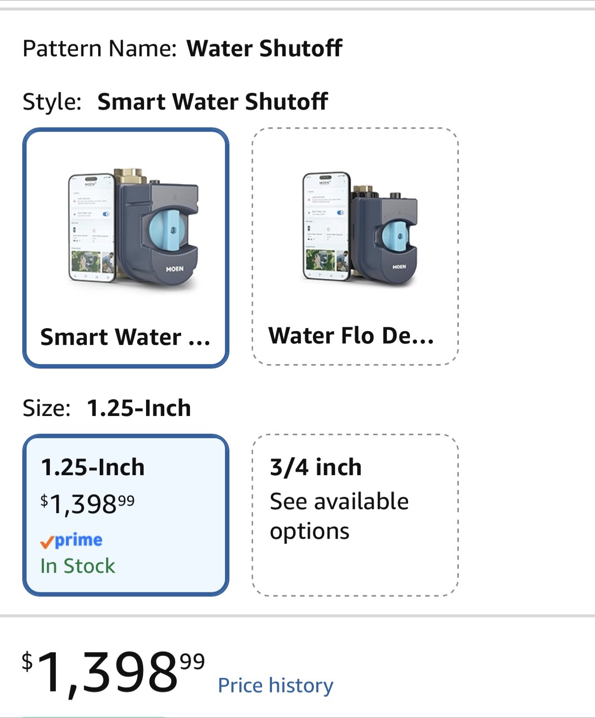 MSRP $1400+ Moen 900-002 Flo 1-1/4-Inch Smart Water Shutoff - photo 2
