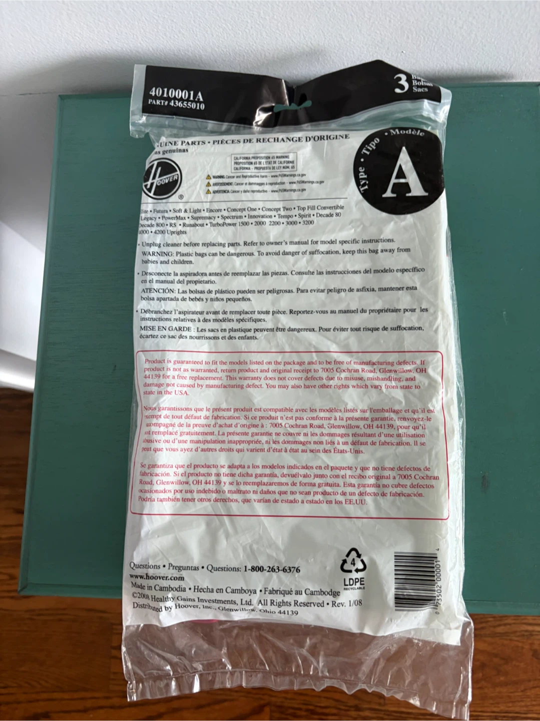 Hoover Vacuum Cleaner Bags - Type A - photo 2