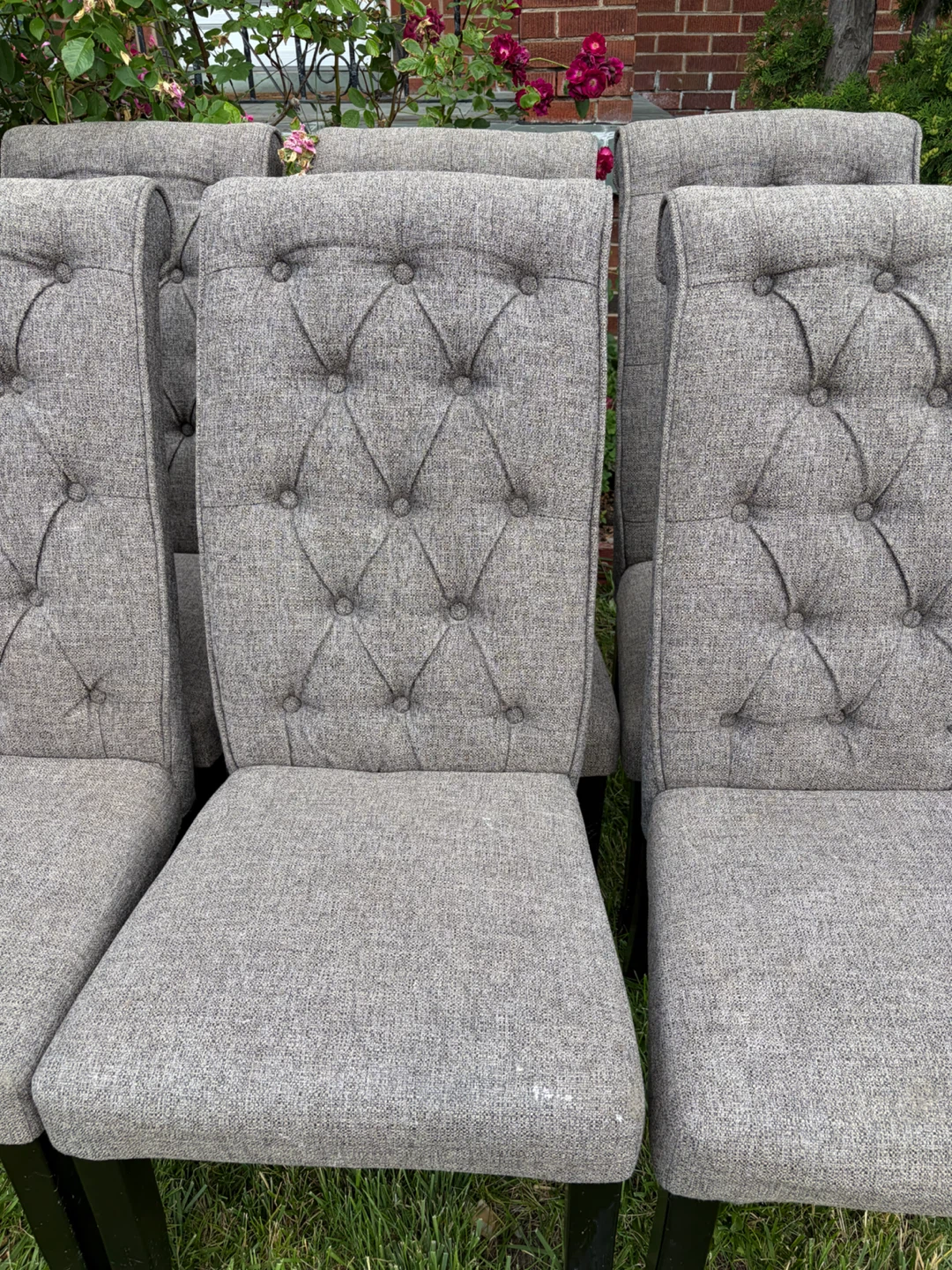 Tufted Upholstered Dining Chairs - Set of 6