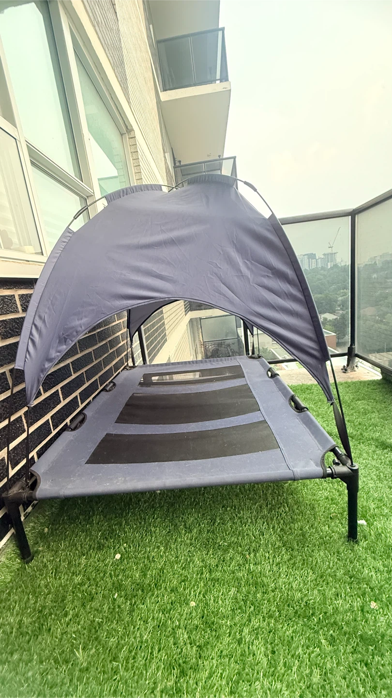 Blue Pet Cot with Canopy