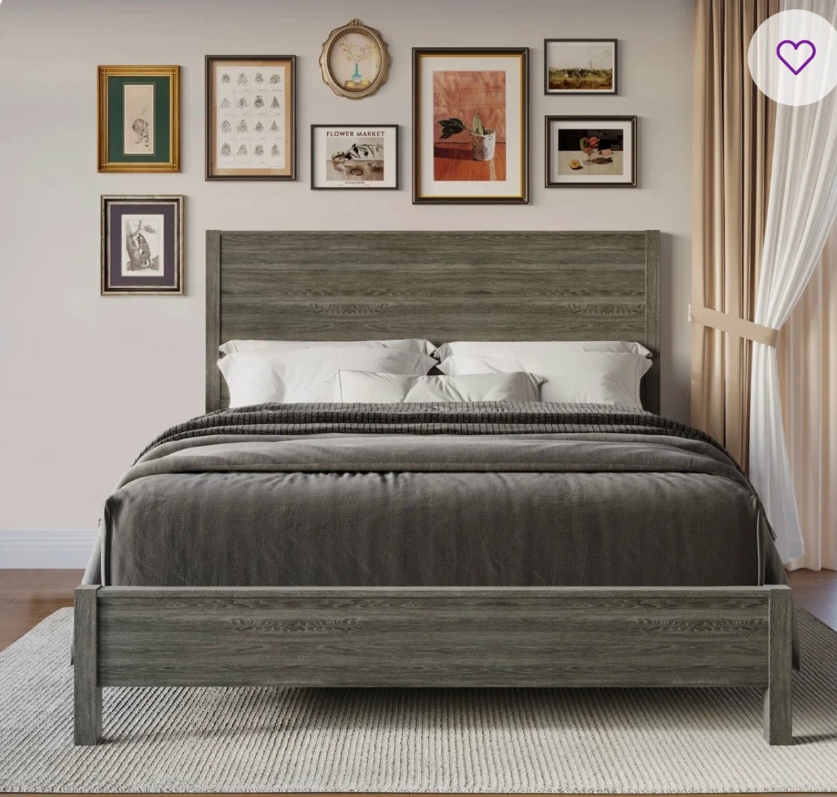 4 piece grey wood bedroom set brand new in box - photo 2