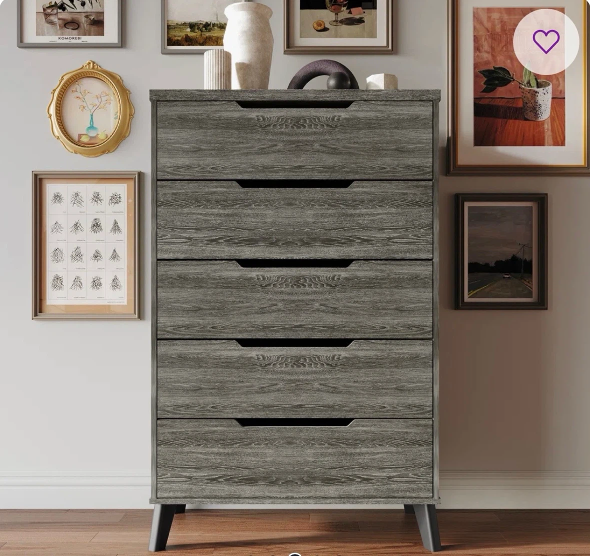 4 piece grey wood bedroom set brand new in box - photo 3