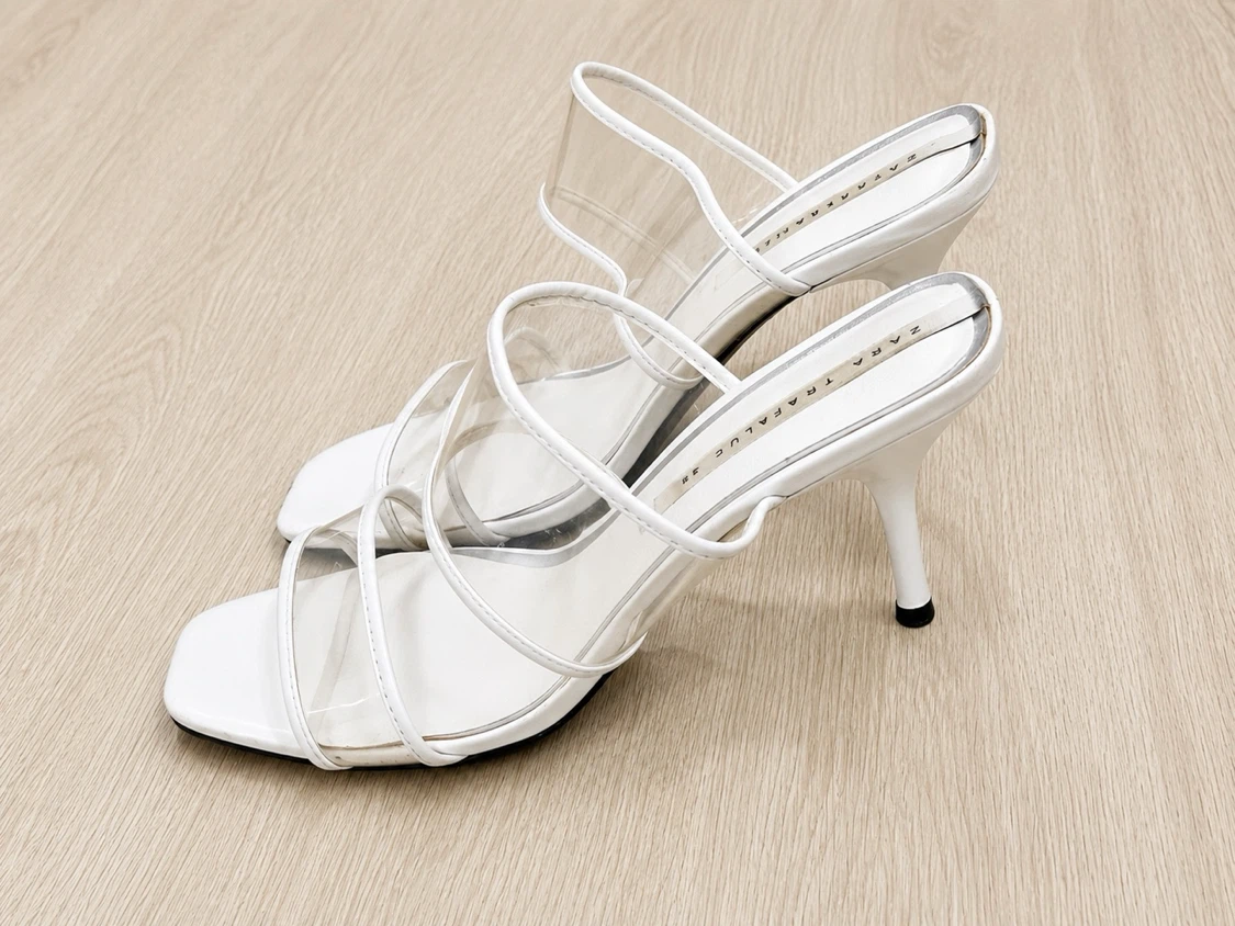 White Zara Strappy Heeled Sandals - photo 2