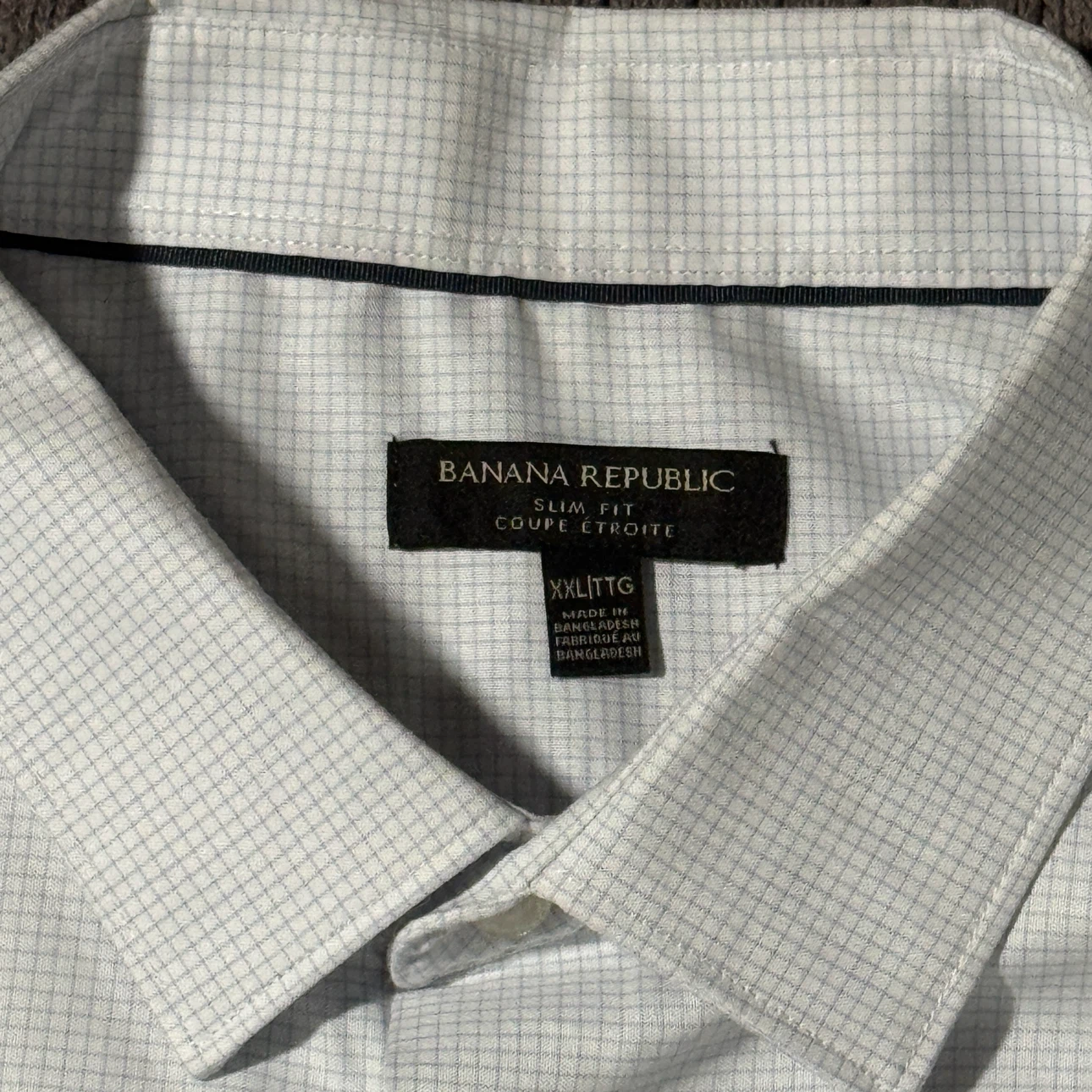 Banana Republic Linen Dress Shirt Size XXL - White/Blue - photo 3