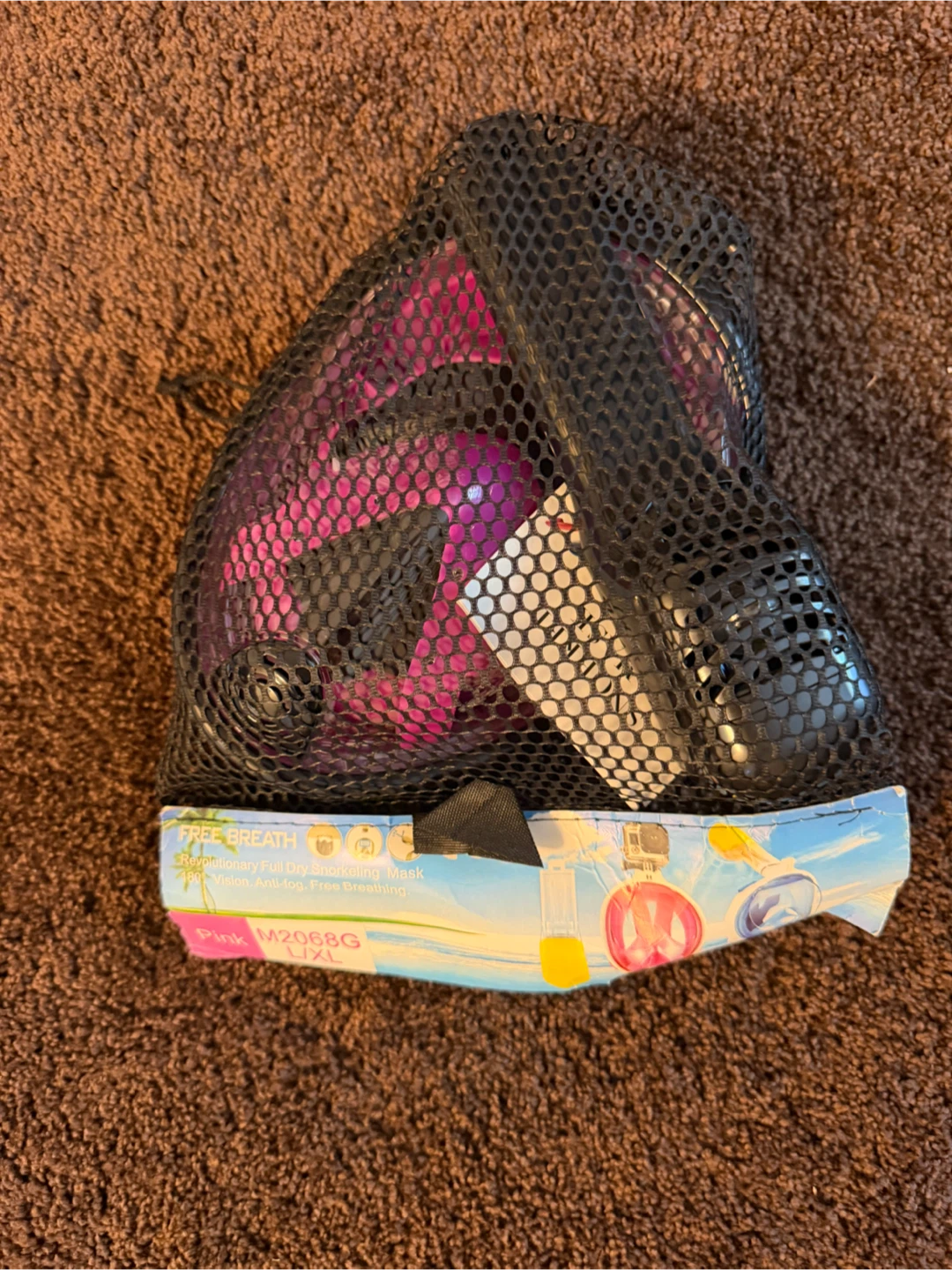 FREE BREATH Full Dry Snorkeling Mask L/XL Pink - photo 3
