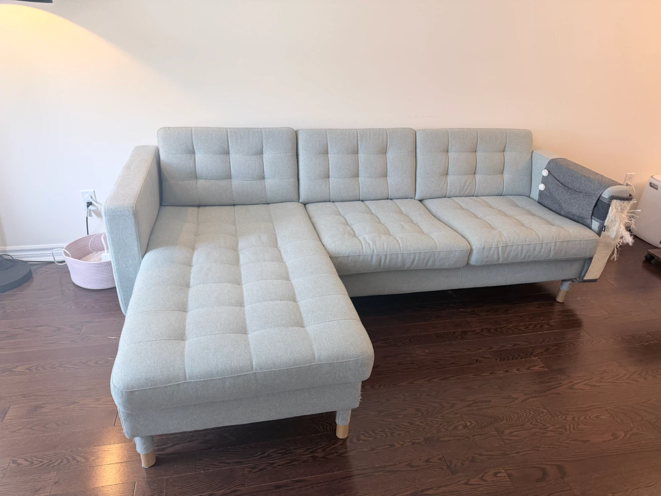 IKEA Sectional Sofa with Chaise – Light green - photo 2