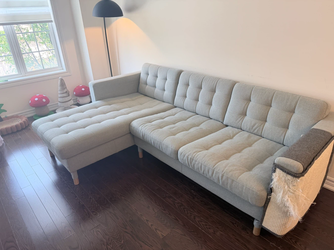 IKEA Sectional Sofa with Chaise – Light green - photo 3