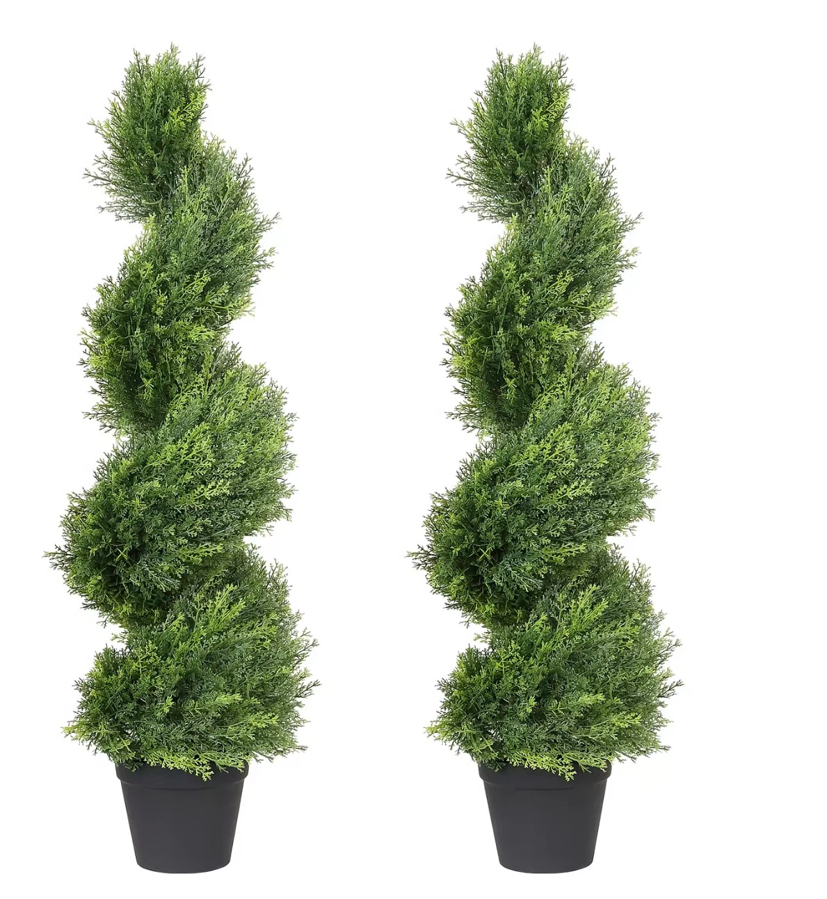Set of 2 Artificial Spiral Topiary Trees