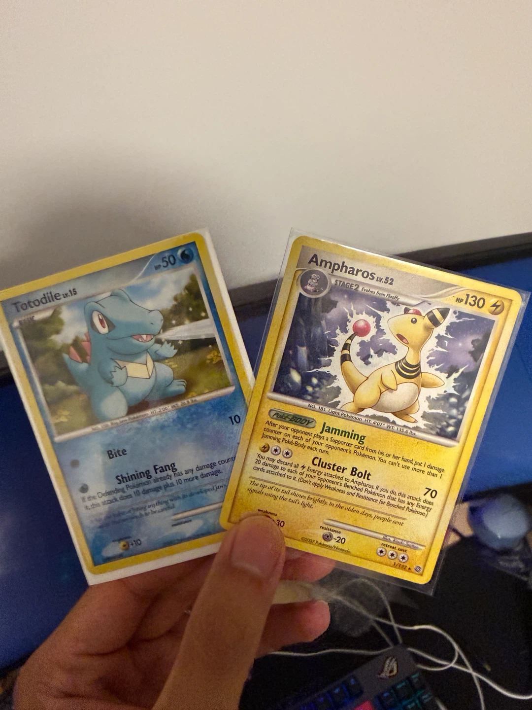 Pokemon Trading Cards - Totodile, Ampharos, Sylveon EX