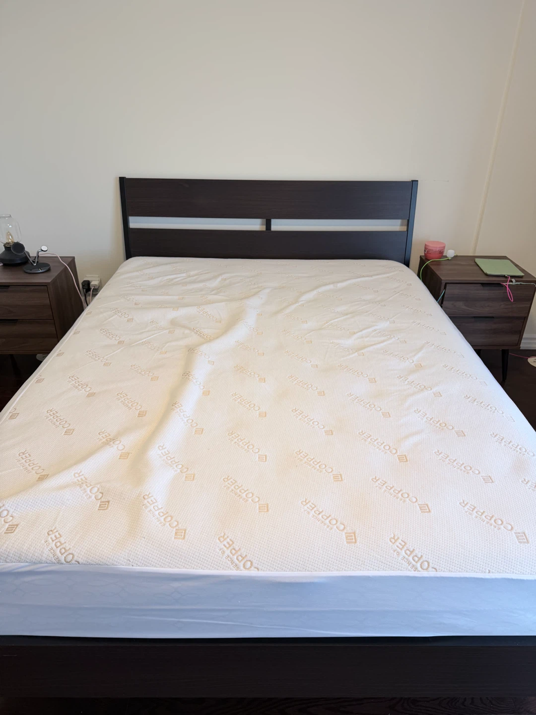 IKEA Queen Bed Frame + Mattress + Mattress Protector