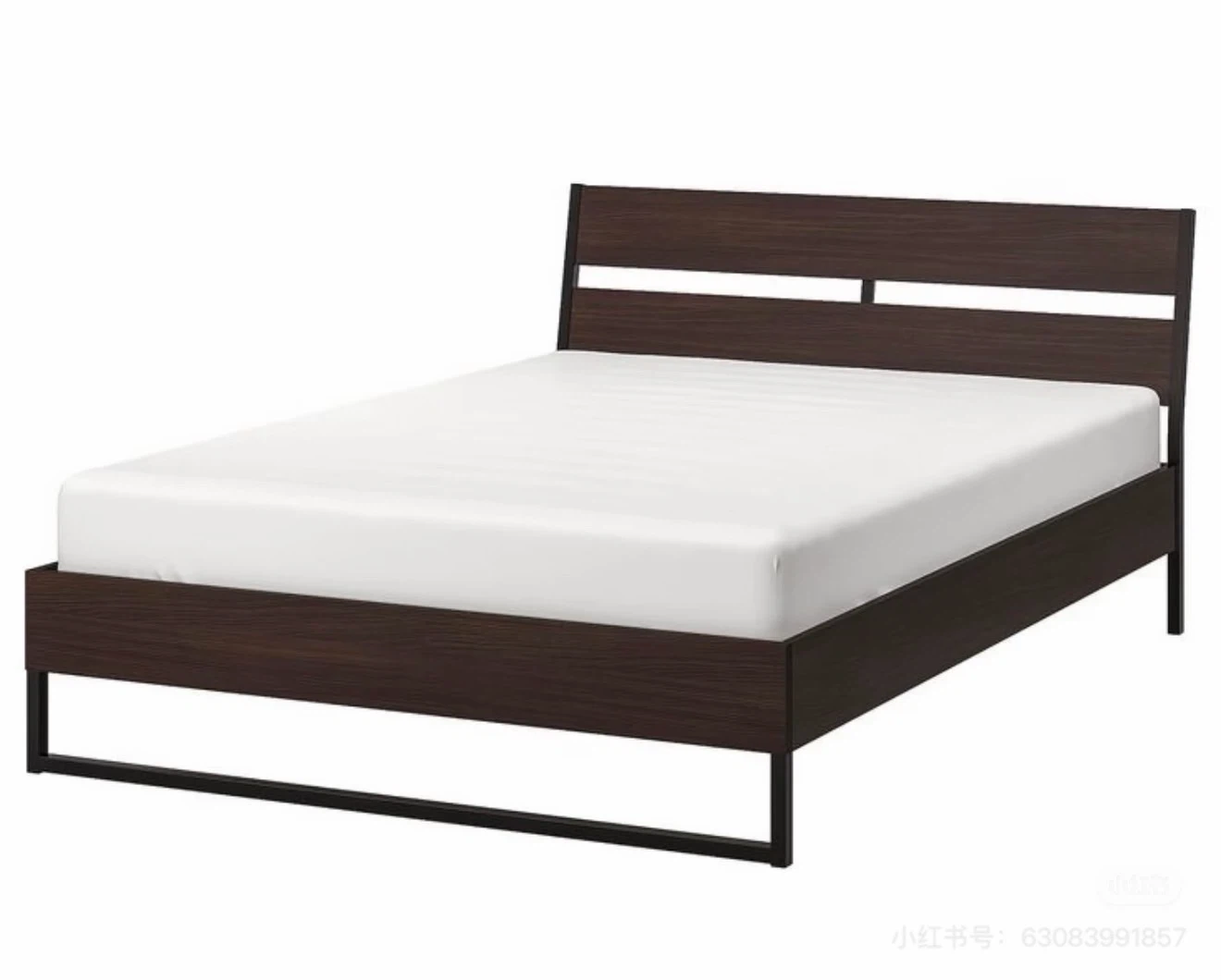 IKEA Queen Bed Frame + Mattress + Mattress Protector - photo 4