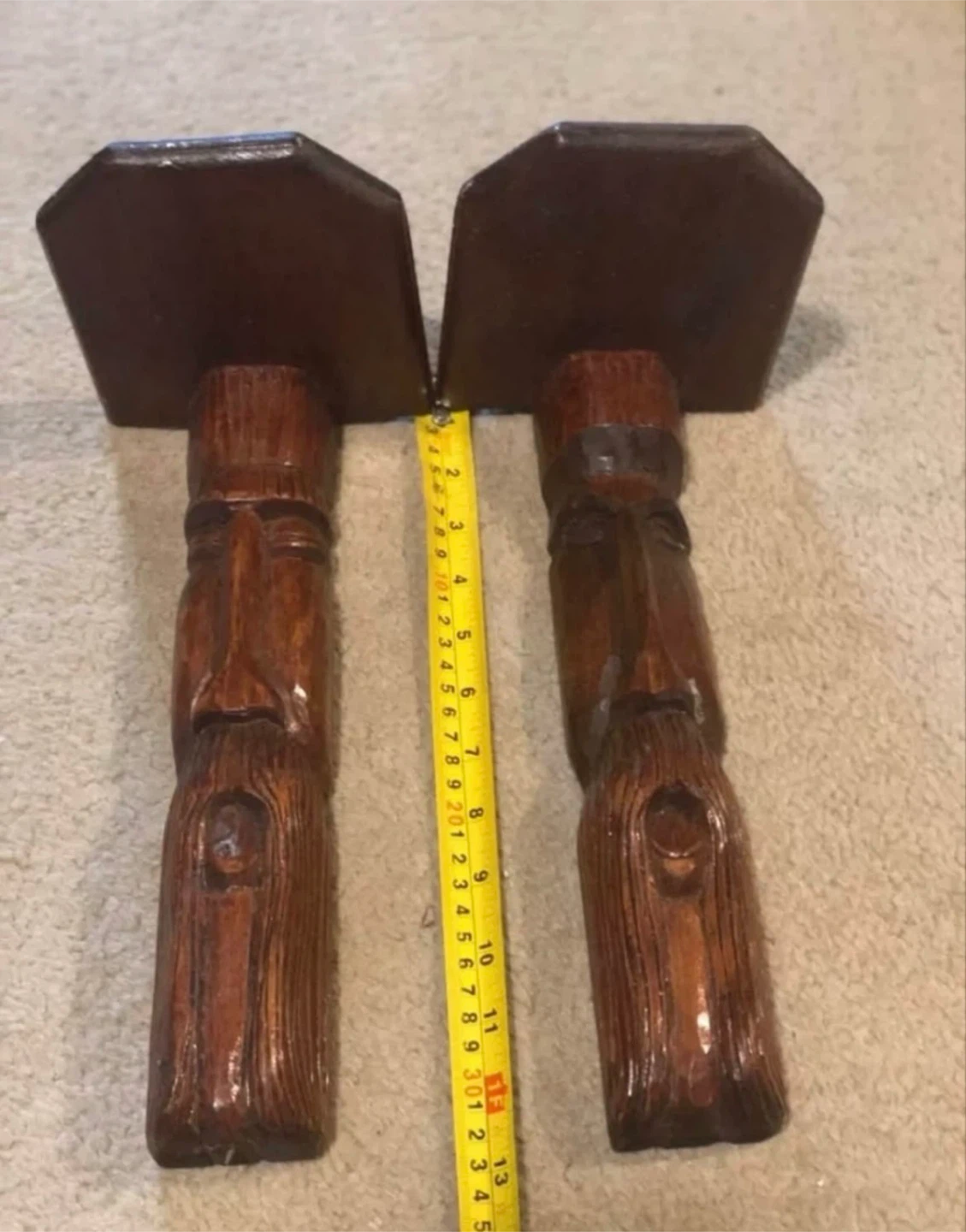 Hand Carved Wooden Shelf