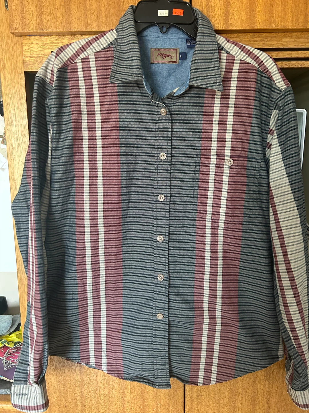 Roper Long Sleeve Striped Button Up Shirt