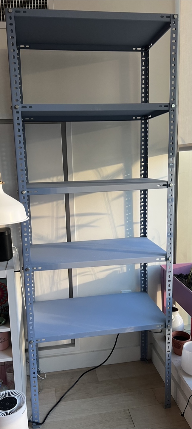 5-Shelf Matte Grey Metal Shelving Unit