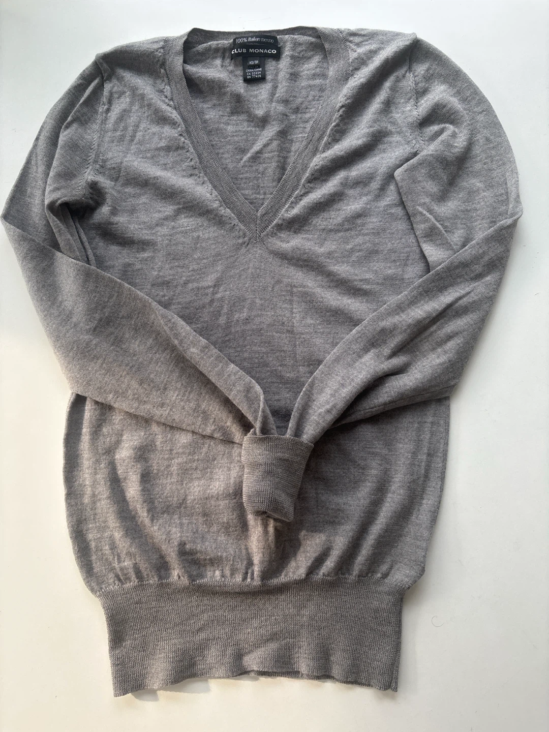 NWT Club Monaco Grey V-Neck Sweater