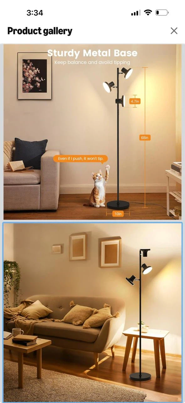 LED Floor Lamp with Remote Control - photo 2