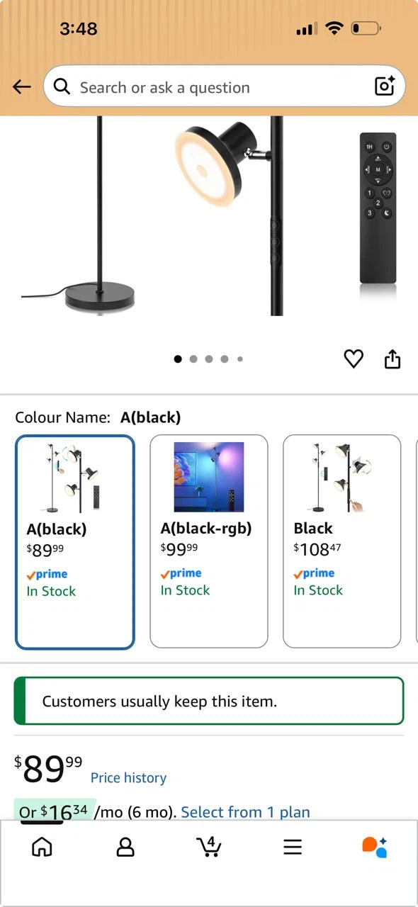 LED Floor Lamp with Remote Control - photo 4