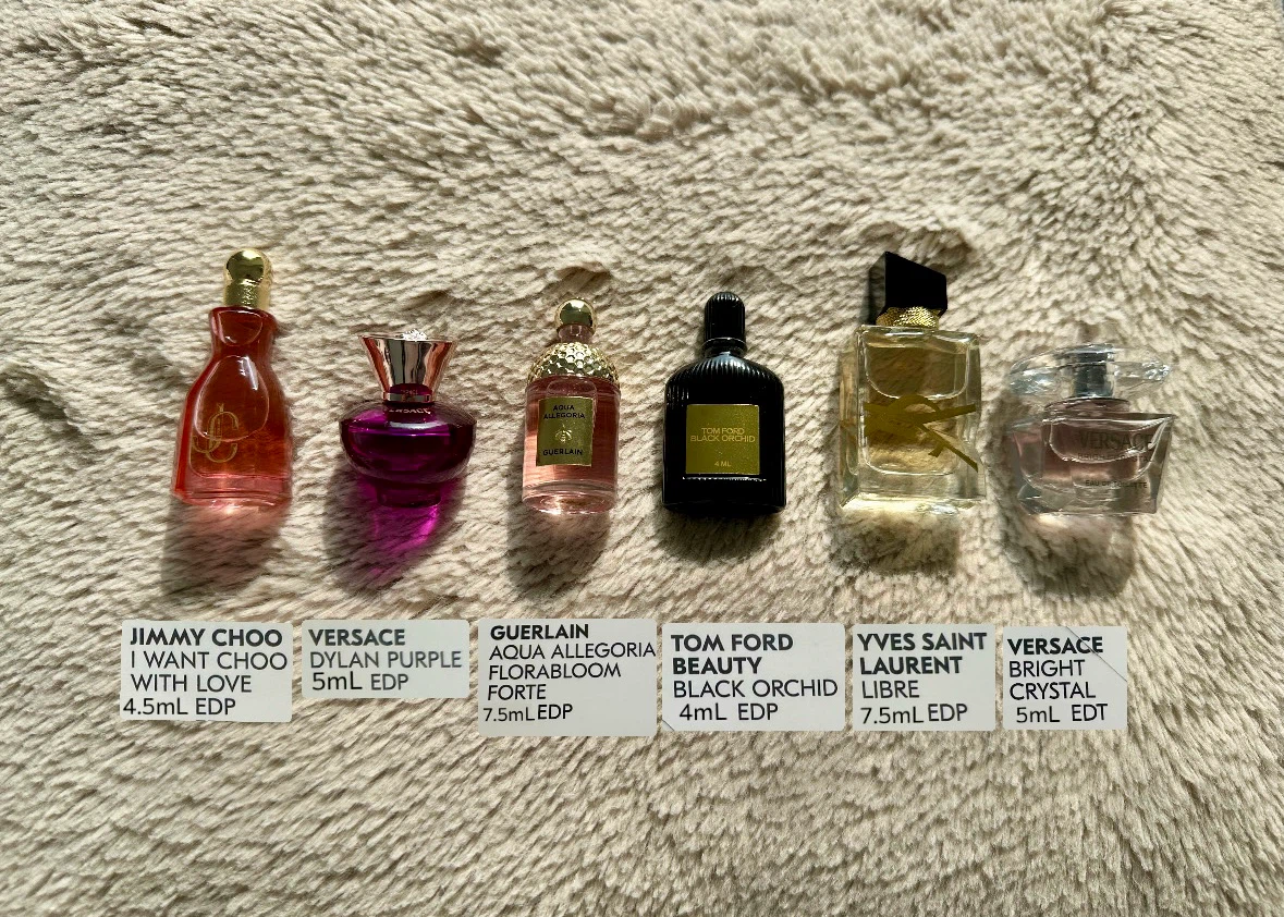 Tom Ford, YSL, Guerlain, Jimmy Choo, Versace Perfume