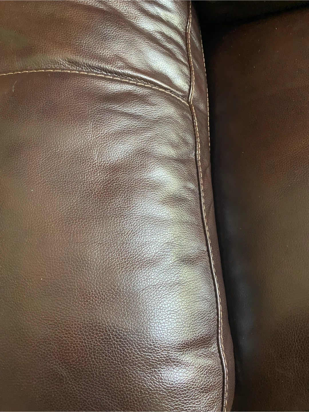 Dark Brown Leather Loveseat - photo 4