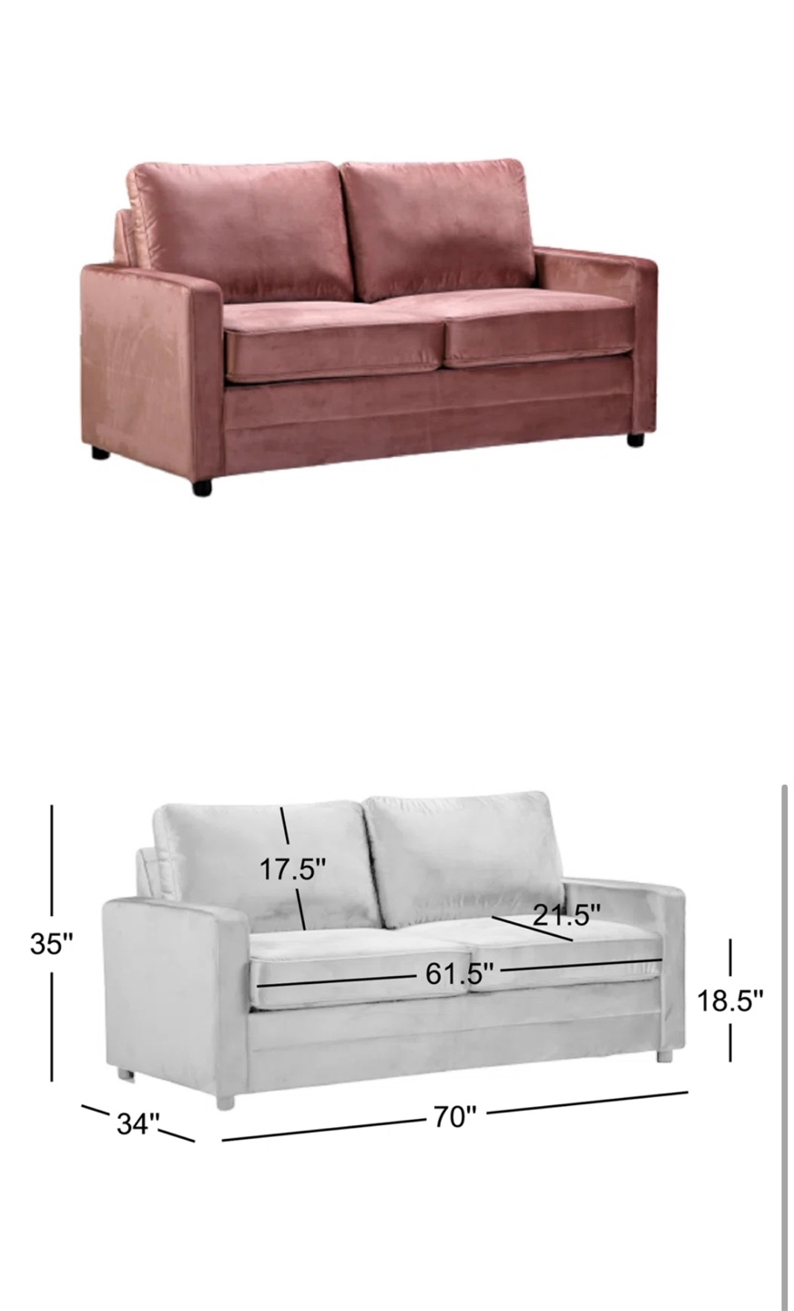 Pink Velvet Sleeper Sofa Bed - photo 3