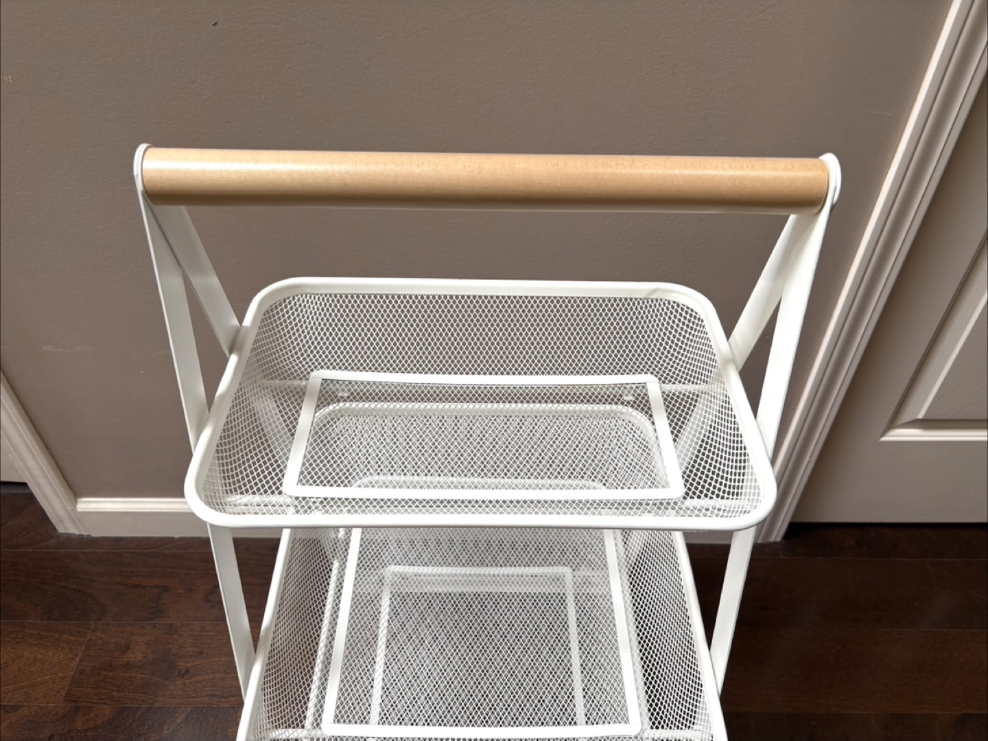 Boxsweden 3 Tier Mesh Storage Trolley With Wheels And Handle - photo 4