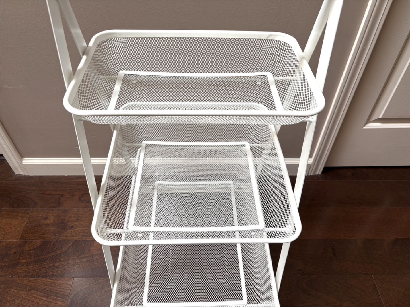 Boxsweden 3 Tier Mesh Storage Trolley With Wheels And Handle - photo 5