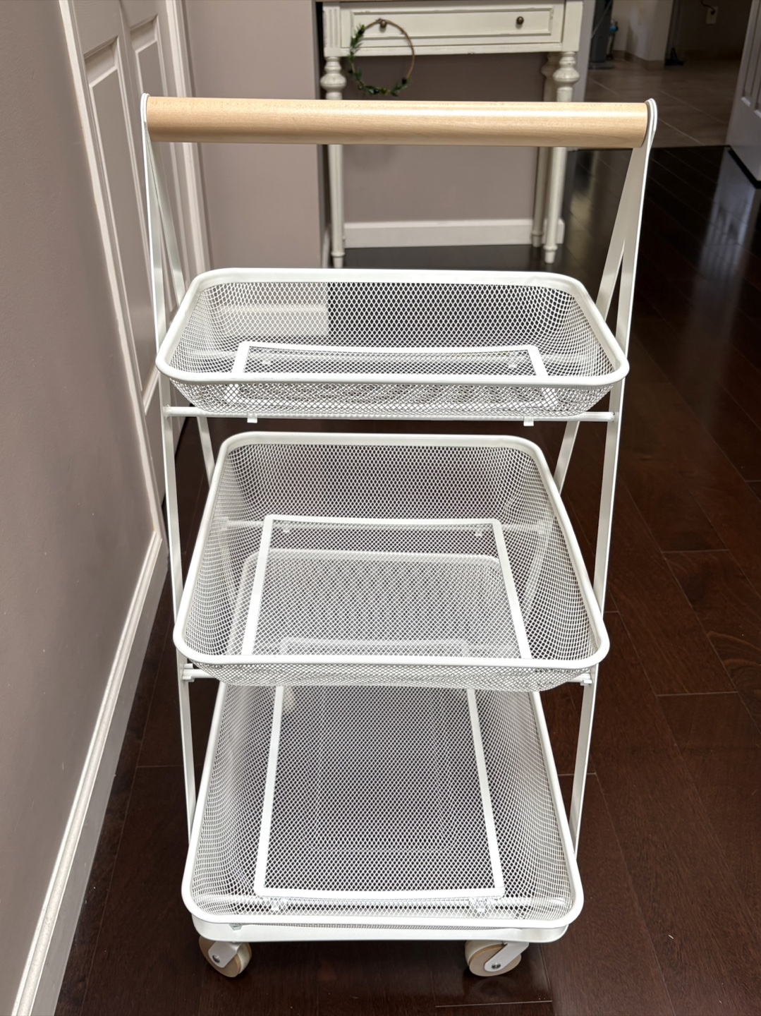 Boxsweden 3 Tier Mesh Storage Trolley With Wheels And Handle