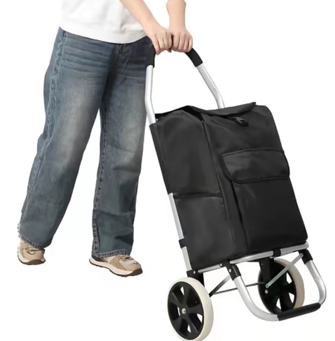 Black Rolling Shopping Cart