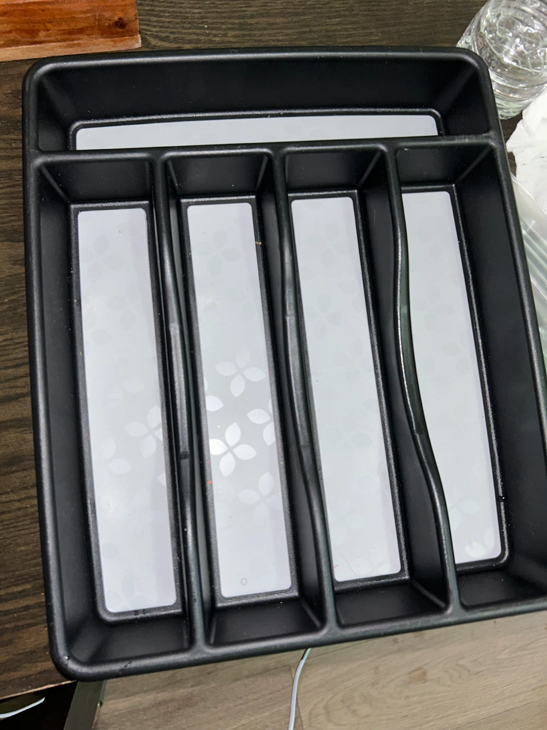 Black Utensil Drawer Organizer Tray