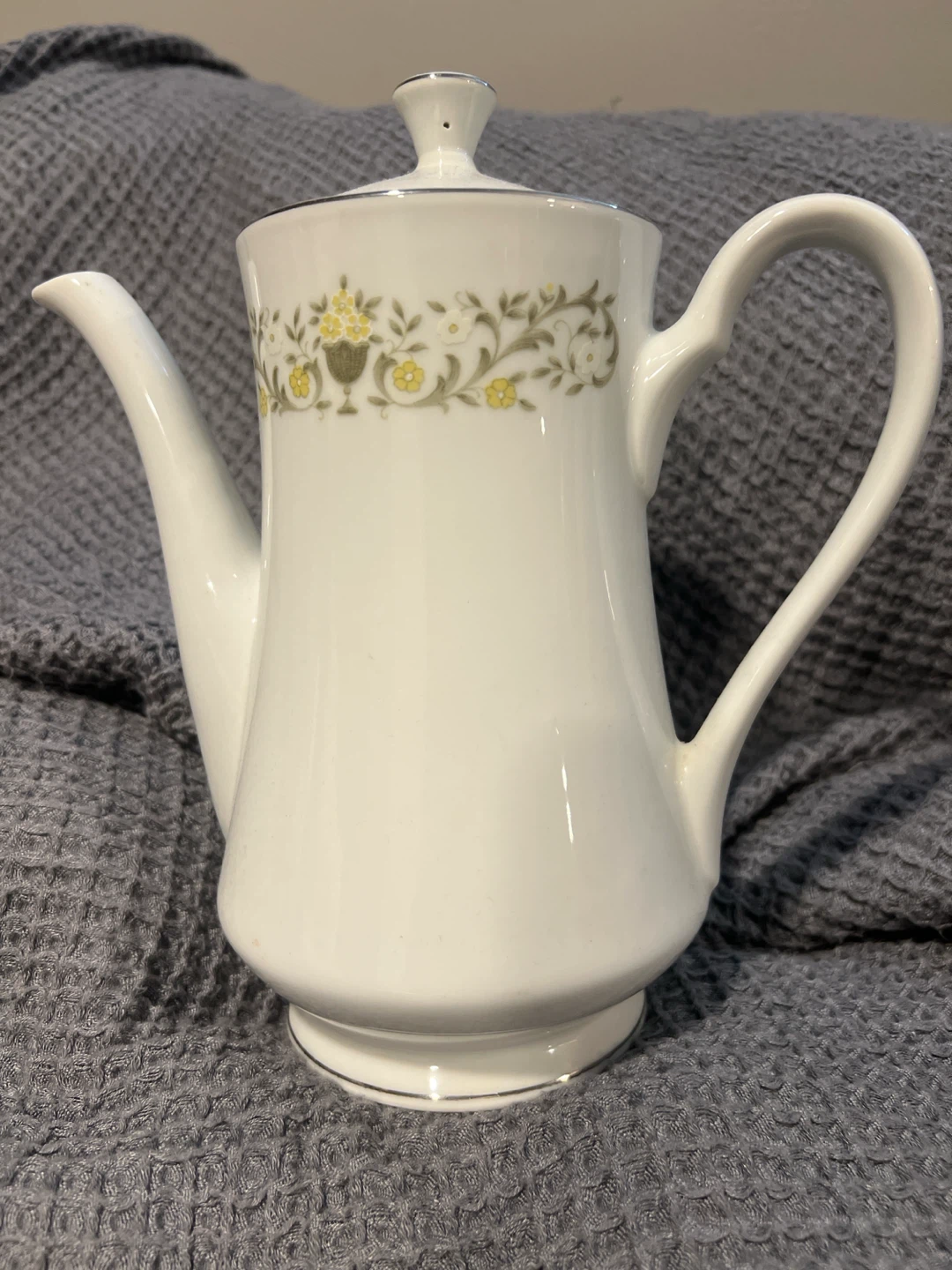 Sterling White Coffee Pot with Floral Design