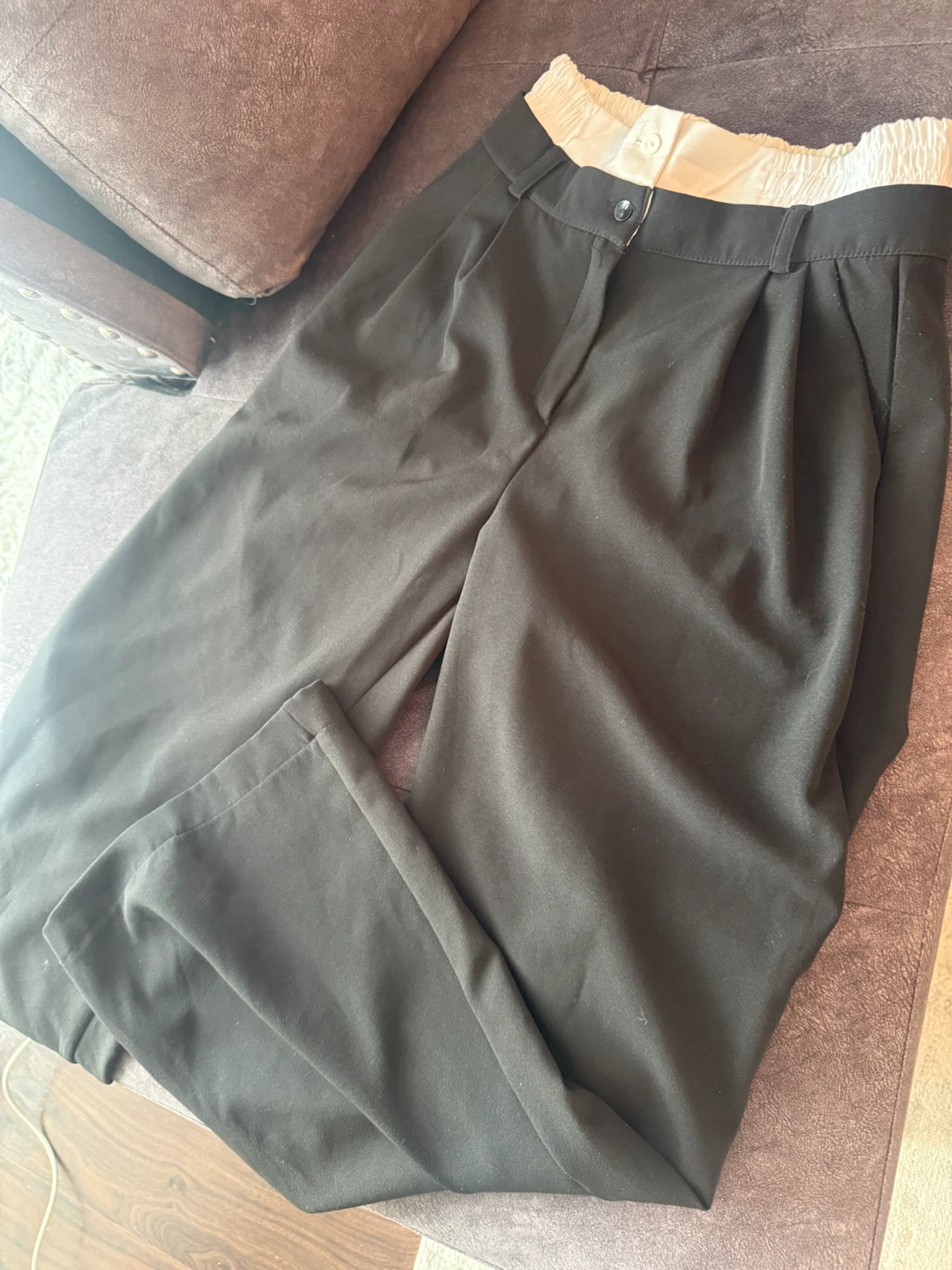 Wafa Black Wide Leg Pants Size S - photo 3