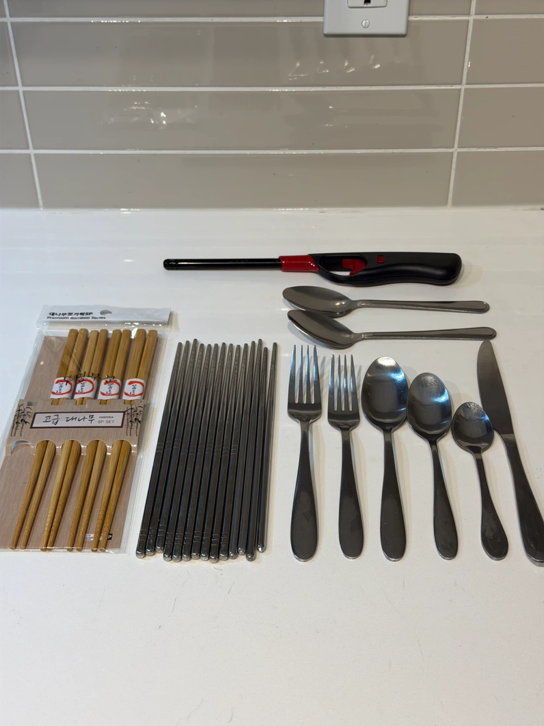 Cutlery Set with Chopsticks and Lighter