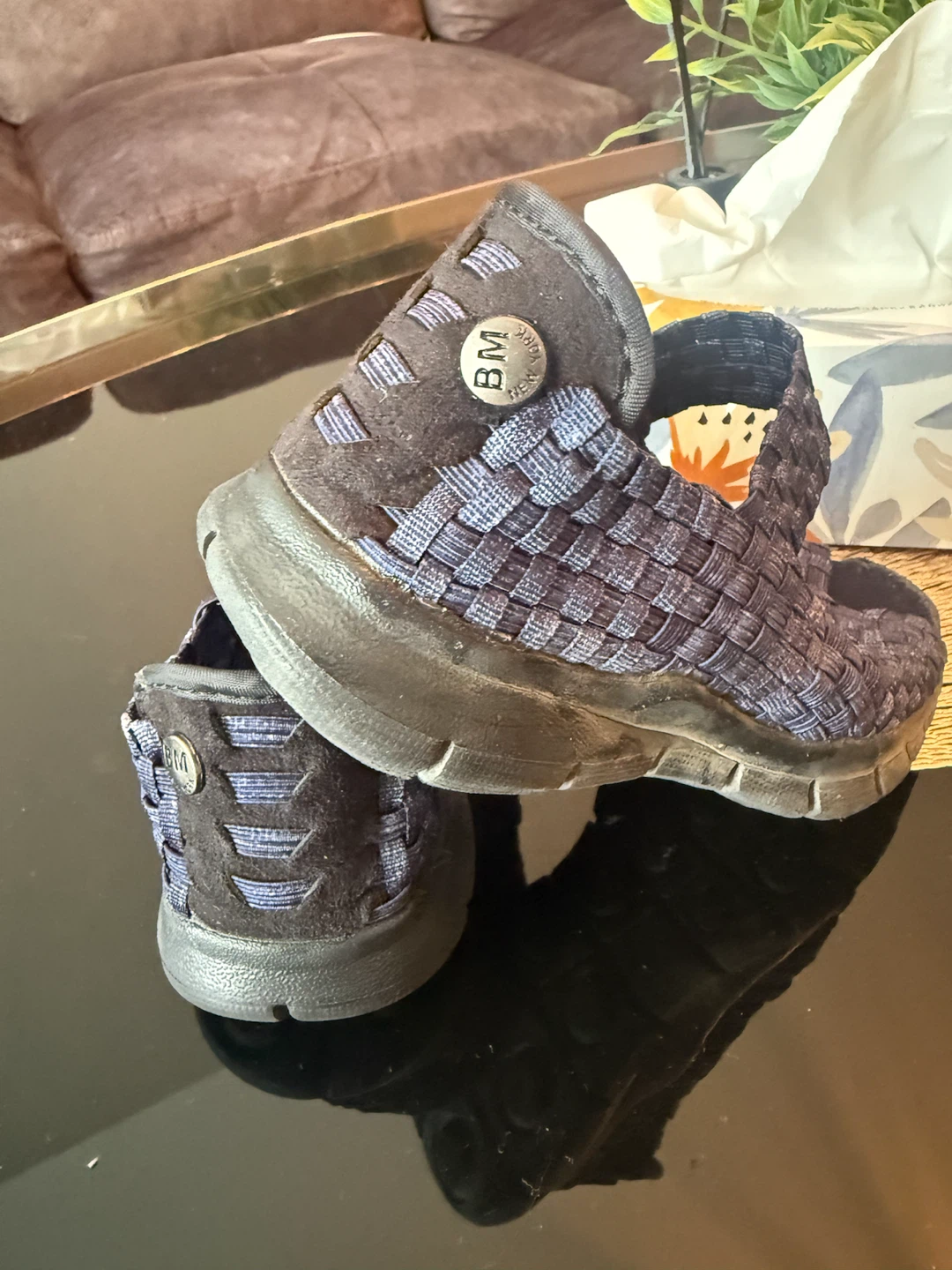 BM New York Pink Woven Slip-On Shoes Toddler Size 31