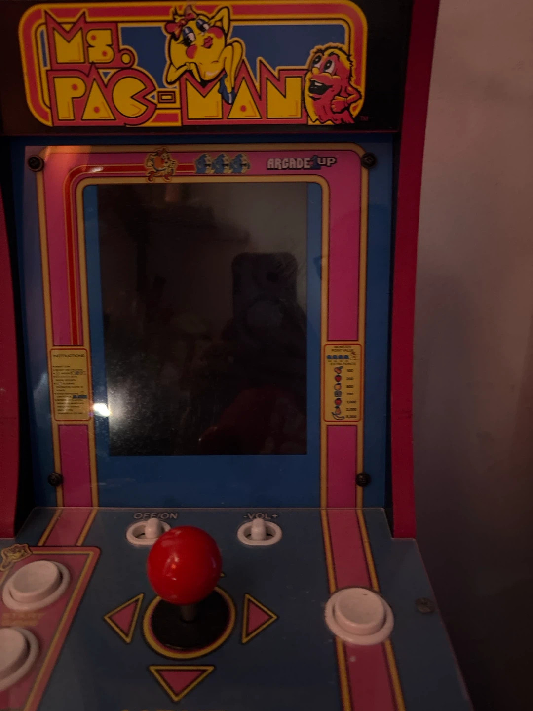 Ms. Pac-Man Arcade Up Mini Game Cabinet