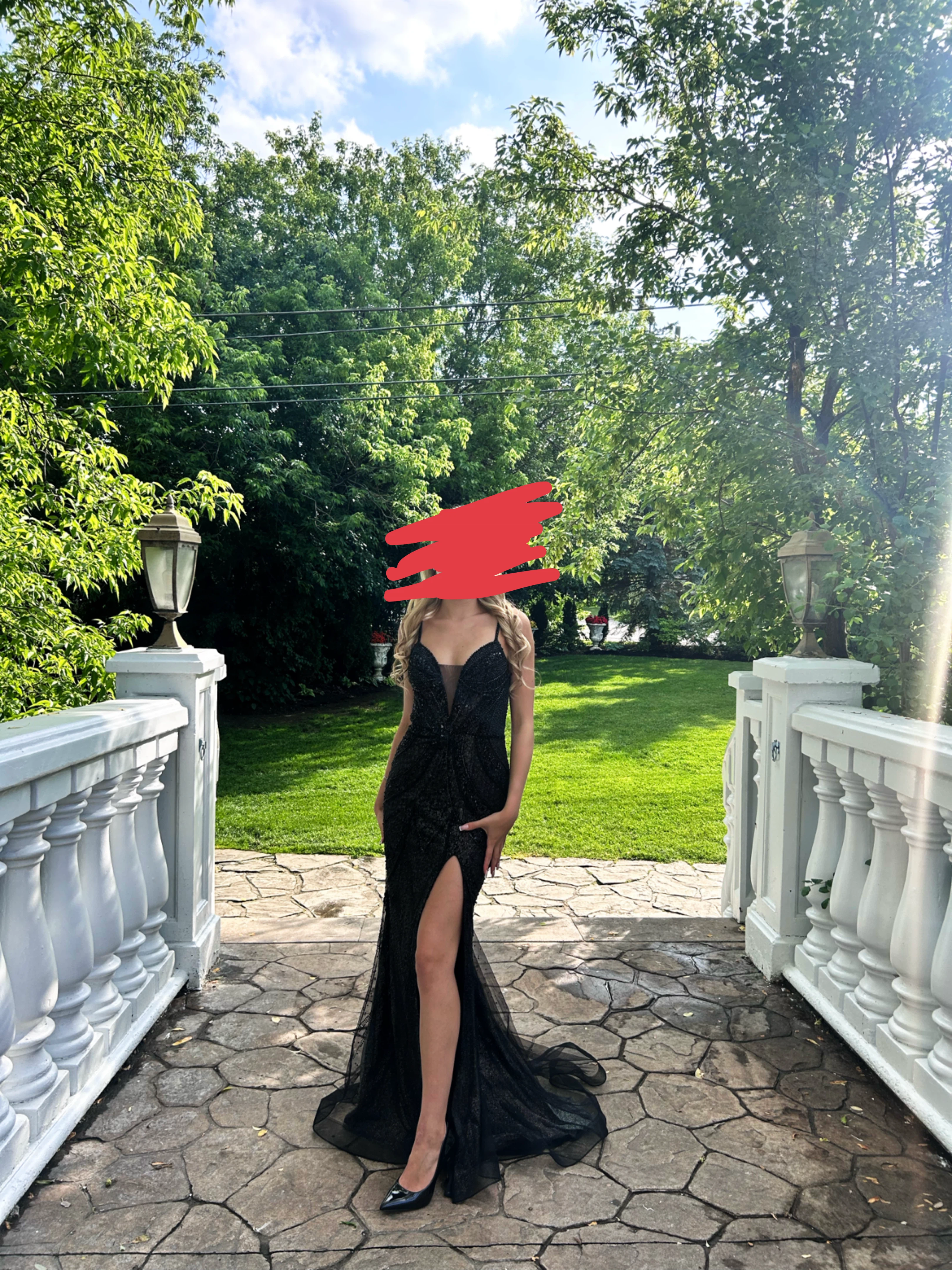 Black Sparkly Prom Dress with Slit