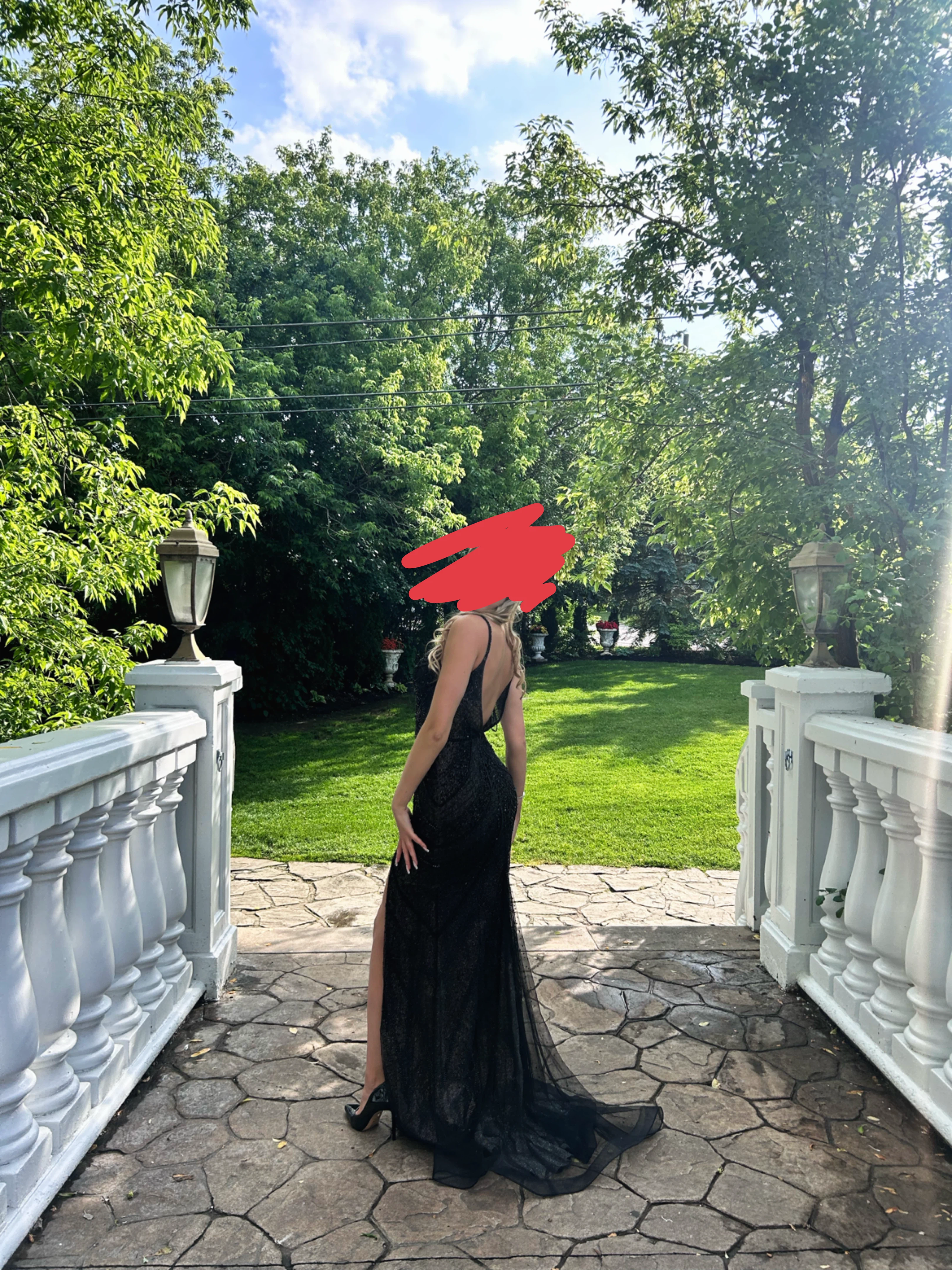 Black Sparkly Prom Dress with Slit - photo 2