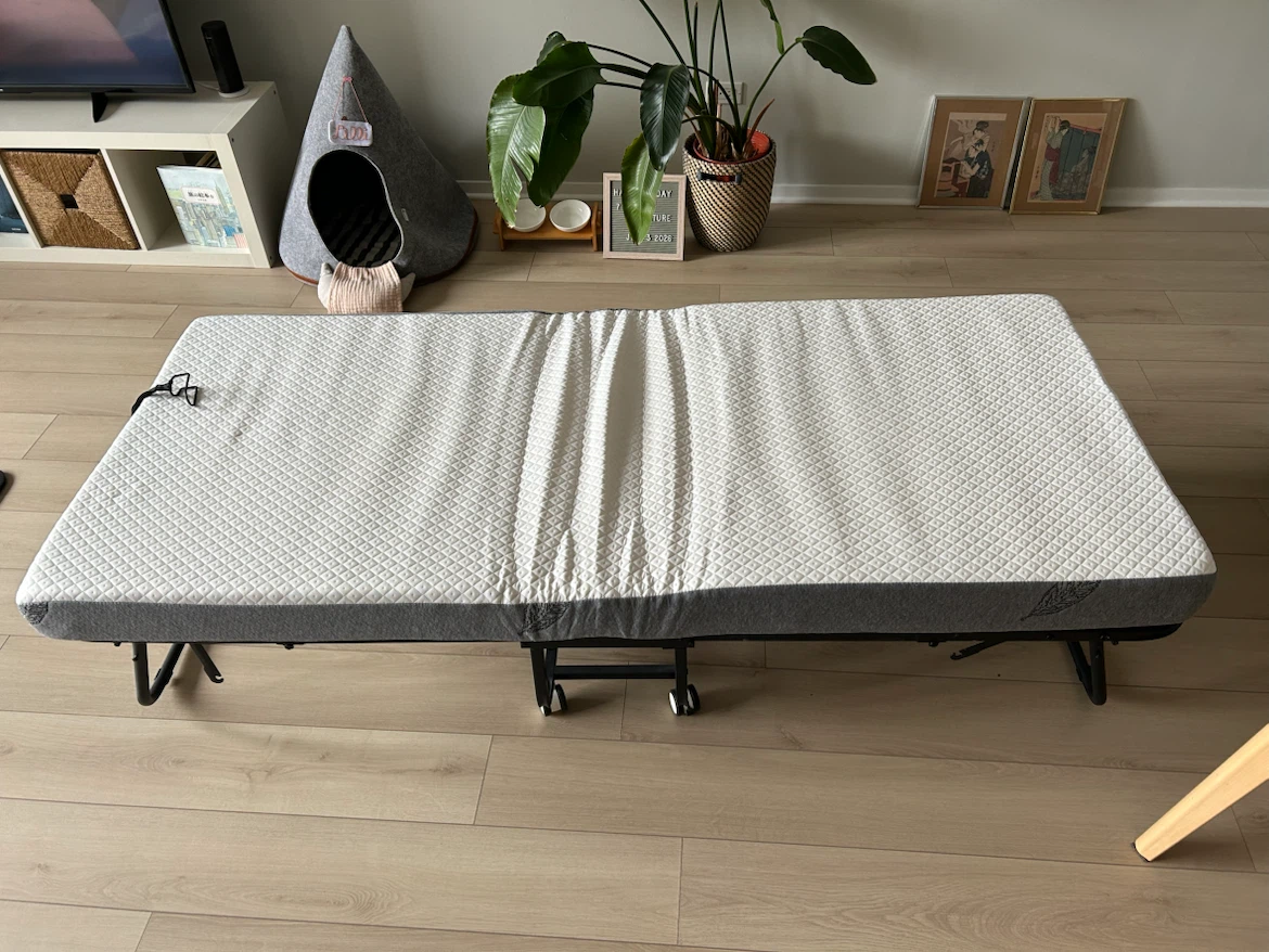 Folding Twin Bed Frame with Memory Form Mattress - photo 5