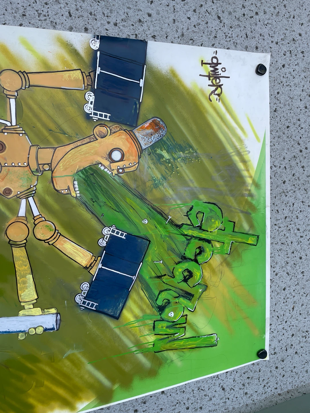 Robot Graffiti Painting Pop Surrealism Lowbrow - photo 3