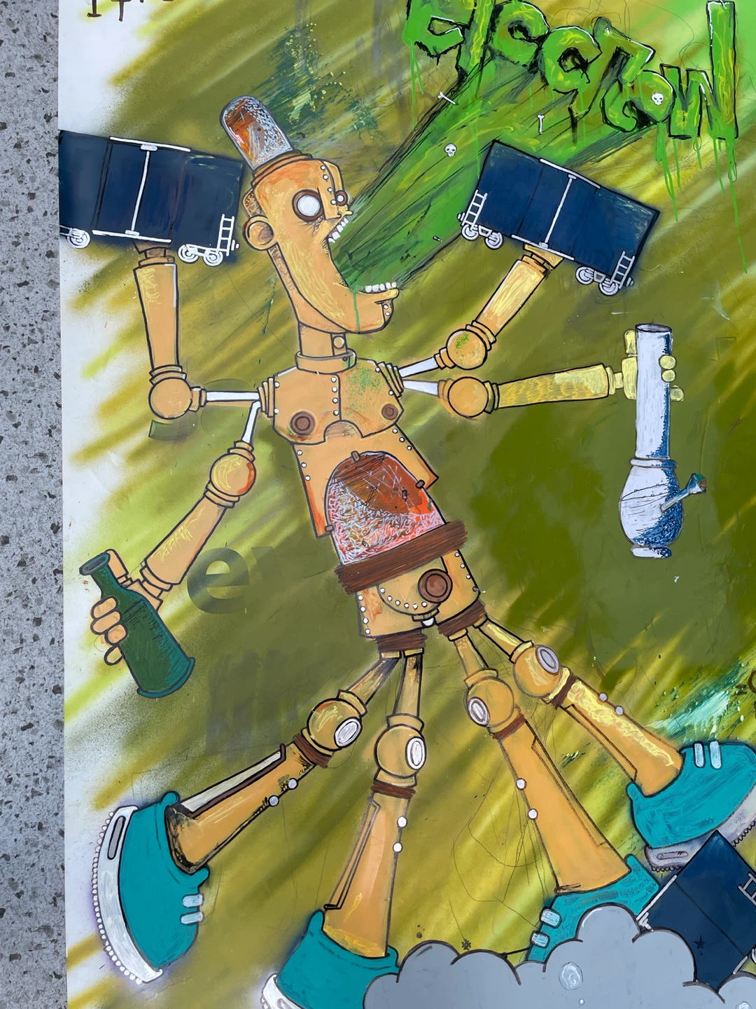 Robot Graffiti Painting Pop Surrealism Lowbrow - photo 5